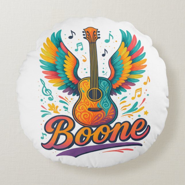 Boone Gitarr Rund Kudde (Framsidan)