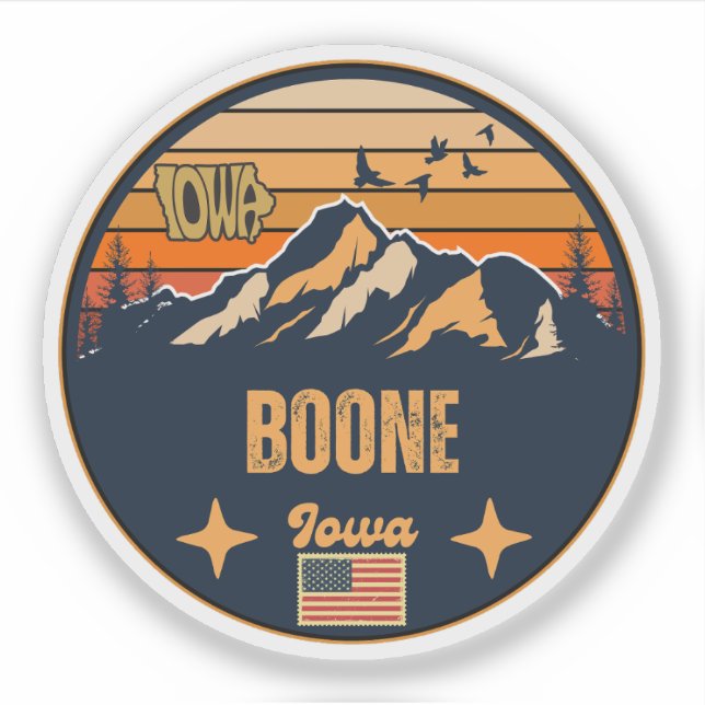 Boone, Iowa, USA Klistermärken (Framsida)