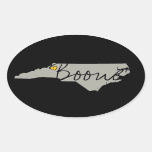 Boone NC-klistermärke Ovalt Klistermärke