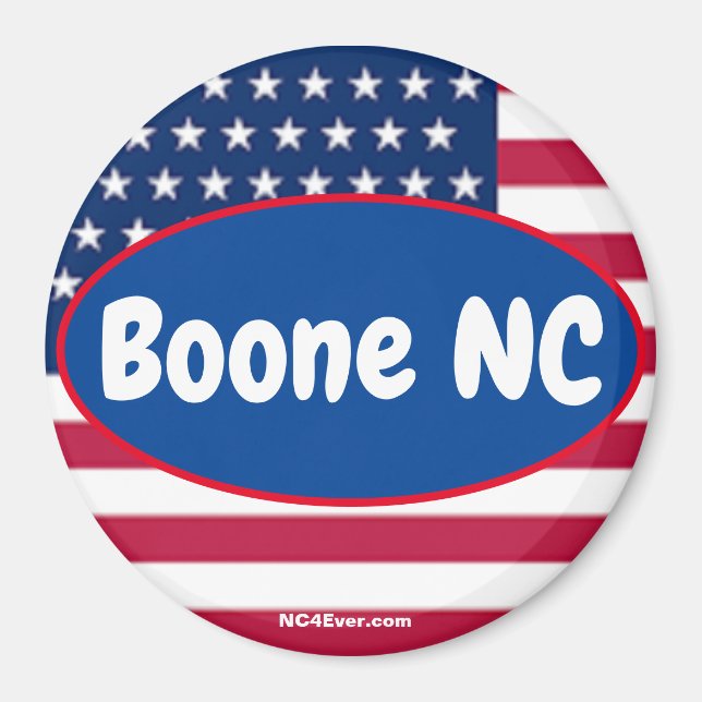 Boone NC Patriotic Ställe magnet (Framsidan)