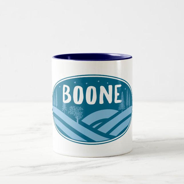 Boone North Carolina Friluftsliv Två-Tonad Mugg (Center)