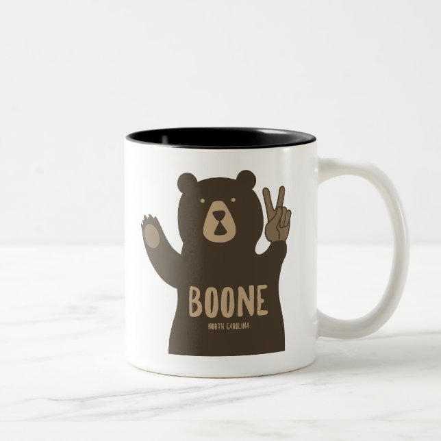 Boone North Carolina Peace Bear Två-Tonad Mugg (Höger)