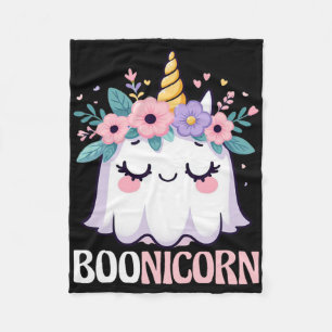 Boonicorn Unicorn Ghost Halloween Manar Women Kids Fleecefilt