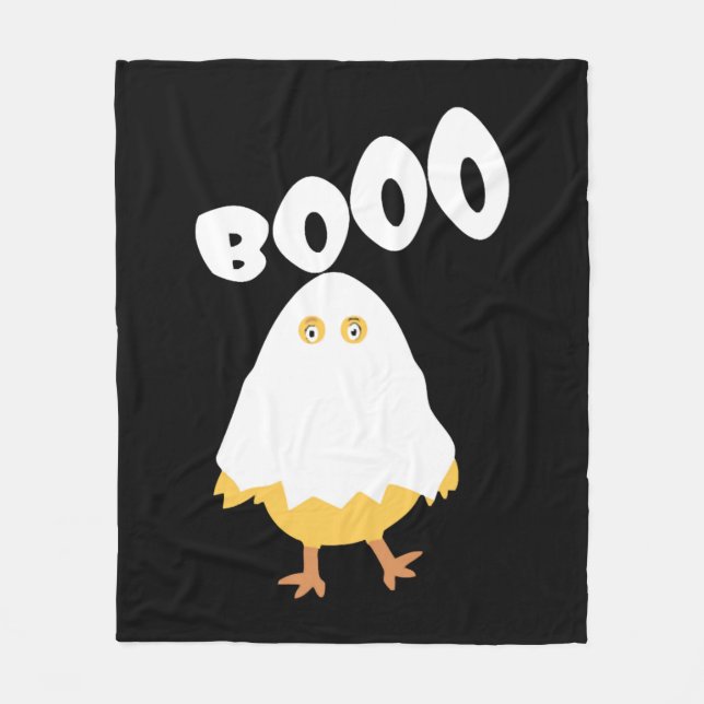 Booo Halloween Ghost Chicken lustig tshirt Fleecefilt (Framsidan)