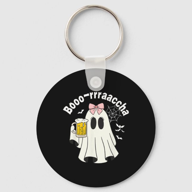 Booo-rraaccha Funny Ghost Beer Halloween Spooky S Nyckelring (Framsida)