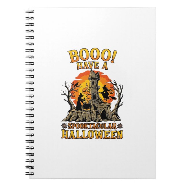 Booo spektakulär Halloween-häxa Cauldron Castle  Anteckningsbok (Framsidan)