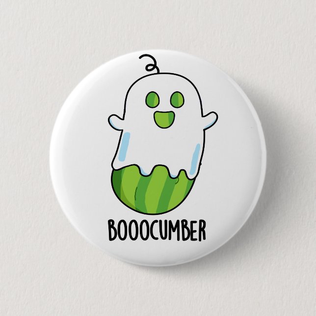 Booocumber Funny Ghost Cucumber Pun Knapp (Framsida)