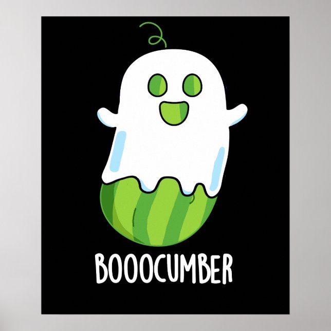 Booocumber Funny Ghost Cucumber Pun Mörk BG Poster (Framsidan)