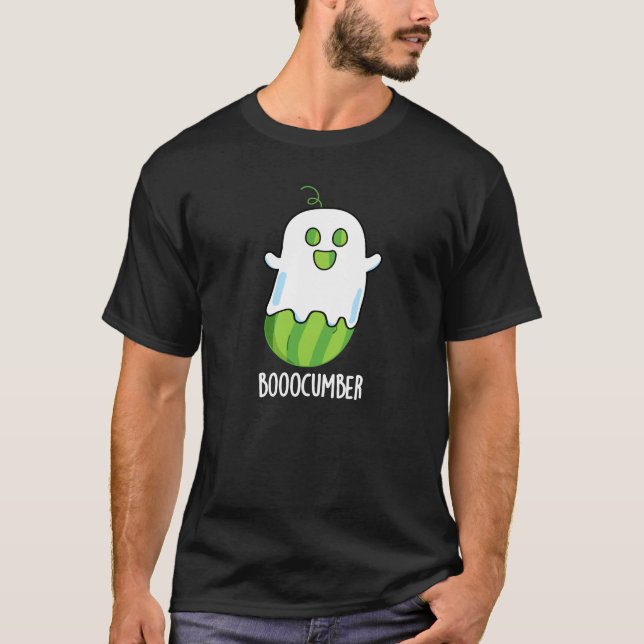 Booocumber Funny Ghost Cucumber Pun Mörk BG T Shirt (Framsida)
