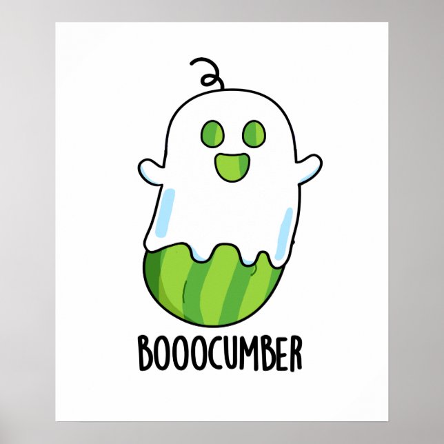Booocumber Funny Ghost Cucumber Pun Poster (Framsidan)