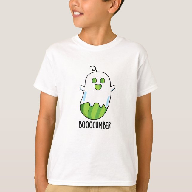 Booocumber Funny Ghost Cucumber Pun T Shirt (Framsida)