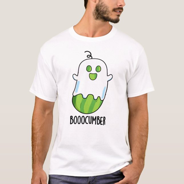 Booocumber Funny Ghost Cucumber Pun T Shirt (Framsida)