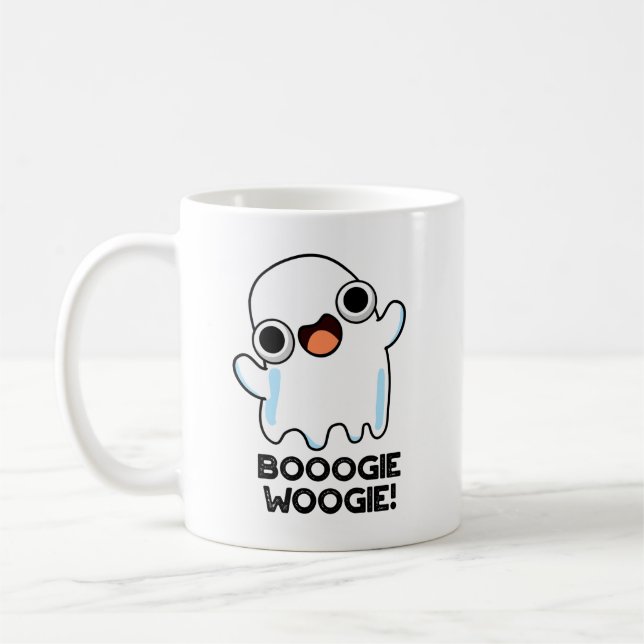 Booogie Woogie Funny Music Ghost Pun Kaffemugg (Vänster)