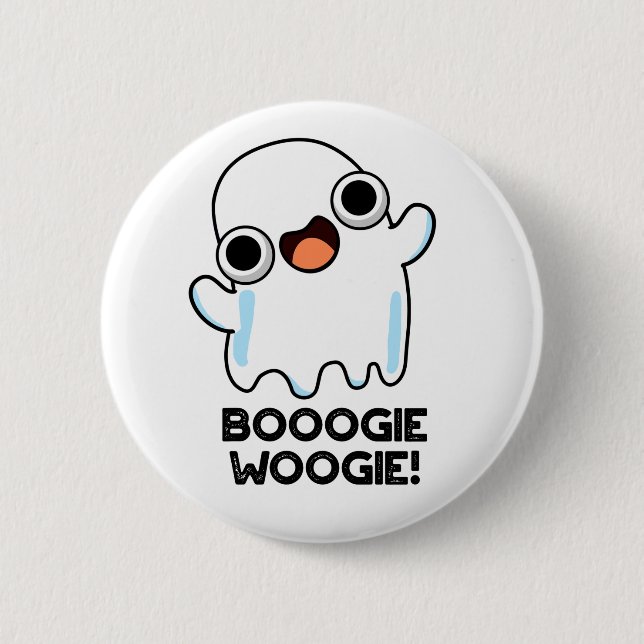 Booogie Woogie Funny Music Ghost Pun Knapp (Framsida)