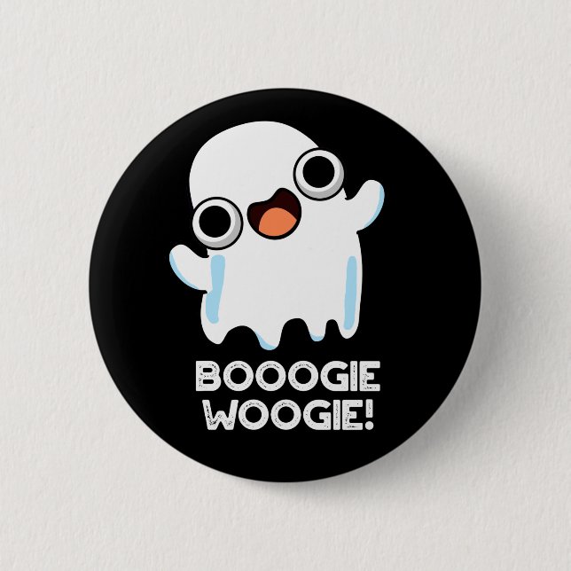 Booogie Woogie Funny Music Ghost Pun Mörk BG Knapp (Framsida)