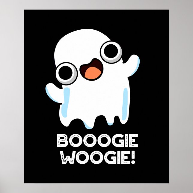 Booogie Woogie Funny Music Ghost Pun Mörk BG Poster (Framsidan)