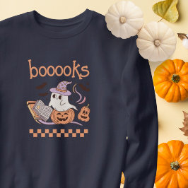 Boooks Funny Halloween Bok Boo Ghost Teacher T Shirt