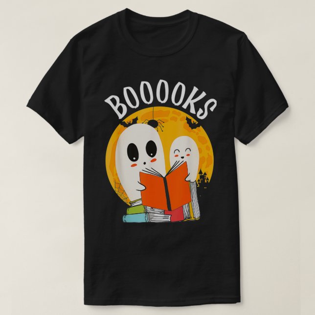 Boooks Funny Halloween Ghost Bookworm Spooky Seaso T Shirt (Design framsida)