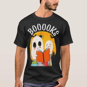 Boooks Funny Halloween Ghost Bookworm Spooky Seaso T Shirt