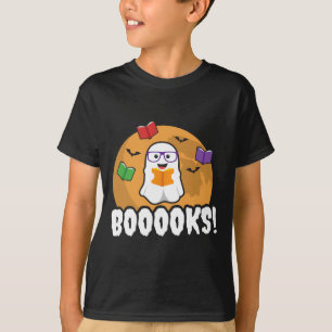 Boooks Ghost Boo Read Bokar Bibliotek Gift Roligt T Shirt