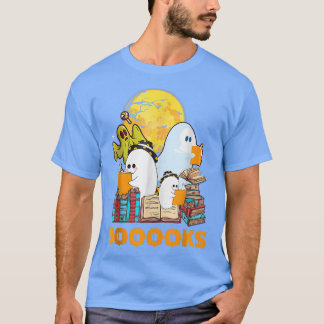 Boooks Ghost Boo Read Bokar Bibliotek Reading Bok T Shirt
