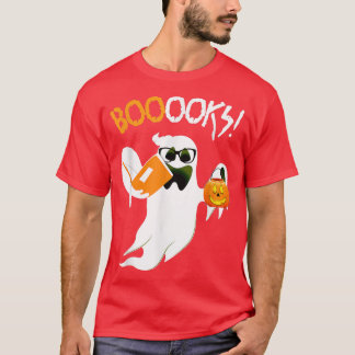Boooks Ghost Boo Read Bokar Bibliotek Teacher Hall T Shirt