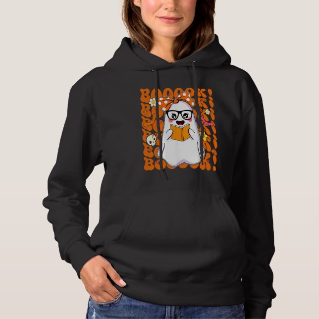 Boooks Ghost Boo Read Bokar Bibliotek Teacher Hall T Shirt (Framsida)