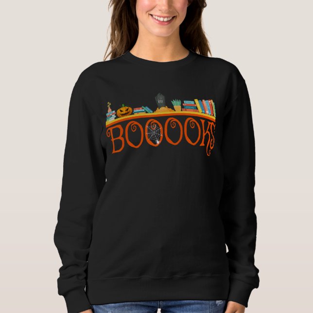 Boooks Ghost Boo Read Bokar Bibliotek Teacher Hall T Shirt (Framsida)