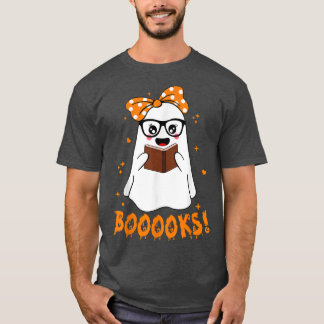 Boooks Ghost Funny Boo Read Bokar Älskare Bibliote T Shirt