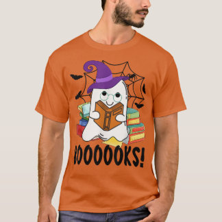 Boooks Ghost Funny Halloween Bok Älskare Bibliotek T Shirt
