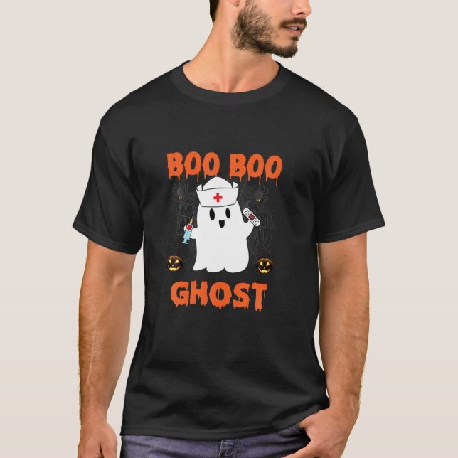 Boooks Ghost Funny Pumpkin Halloween T Shirt (Framsida)