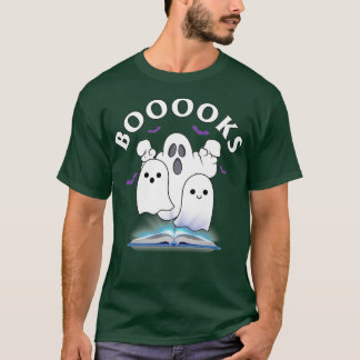 Boooks Ghost Halloween Bookworm Librarian Funny Ha T Shirt
