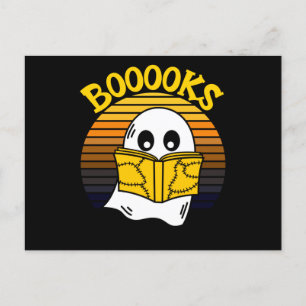 Boooks Ghost läser bokar halloween Vykort