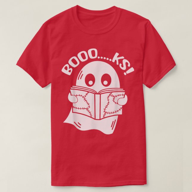 Boooks Ghost Reading Bokar Halloween T Shirt (Design framsida)