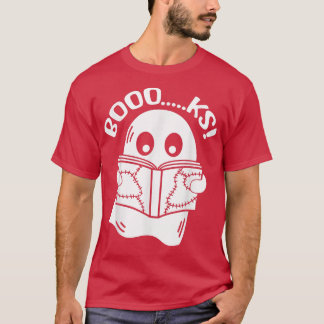 Boooks Ghost Reading Bokar Halloween T Shirt