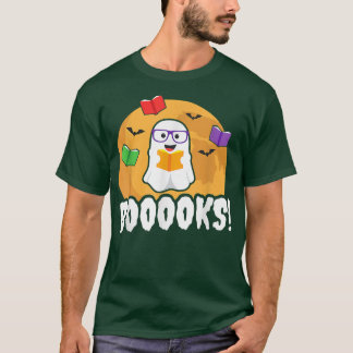 Boooks Ghost T Boo Read Bokar Bibliotek Gift Funny Shirt