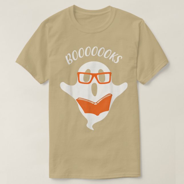 Boooks Ghost T Shirt Boo Read Bokar Bibliotek Funn (Design framsida)