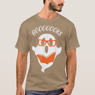Boooks Ghost T Shirt Boo Read Bokar Bibliotek Funn