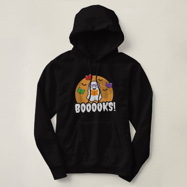 Boooks Ghost T Shirt Boo Read Bokar Bibliotek Gift (Design framsida)