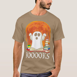 Boooks Ghost TShirt Måne Boo Read Bokar Bibliotek  T Shirt