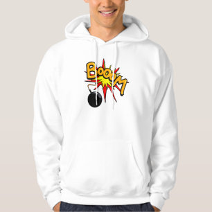 Booom! Hoodie, roligt illustration Tröja Med Luva