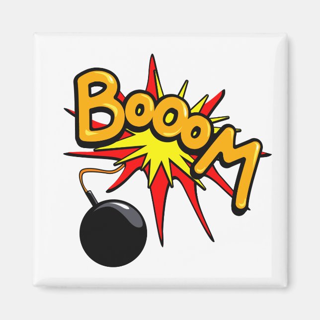 Booom! Kvadratisk magnet (Framsidan)