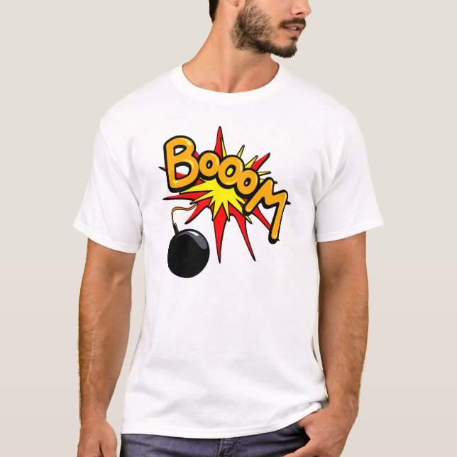 Booom! Lustigt t-shirt (Framsida)