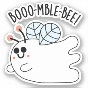 Booomble Bee Funny Ghost Bee Pun Klistermärken