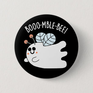 Booomble Bee Funny Ghost Bee Pun Mörk BG Knapp