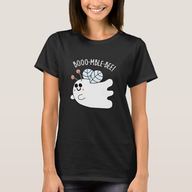 Booomble Bee Funny Ghost Bee Pun Mörk BG T Shirt (Framsida)