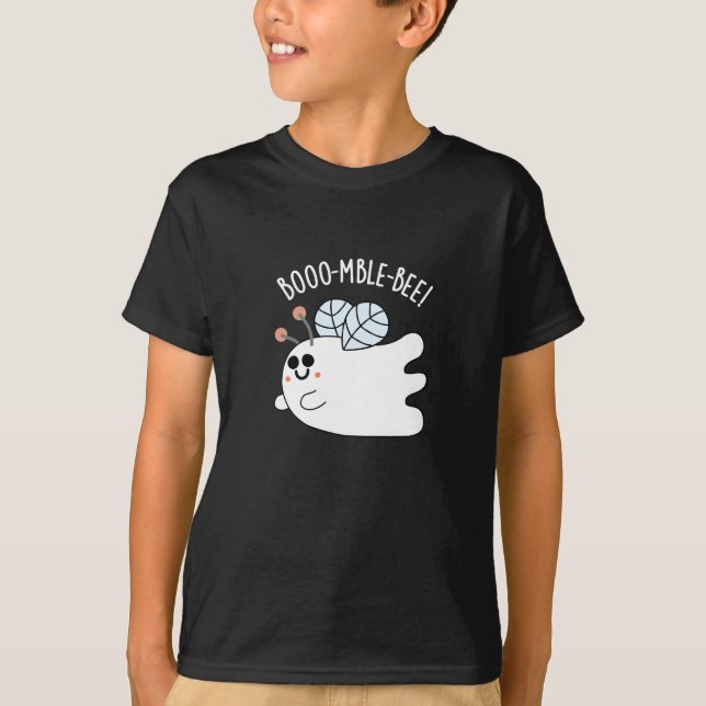 Booomble Bee Funny Ghost Bee Pun Mörk BG T Shirt (Framsida)