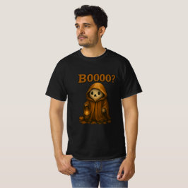 Boooo? Cute Ghost in Cloak with Lantern T Shirt