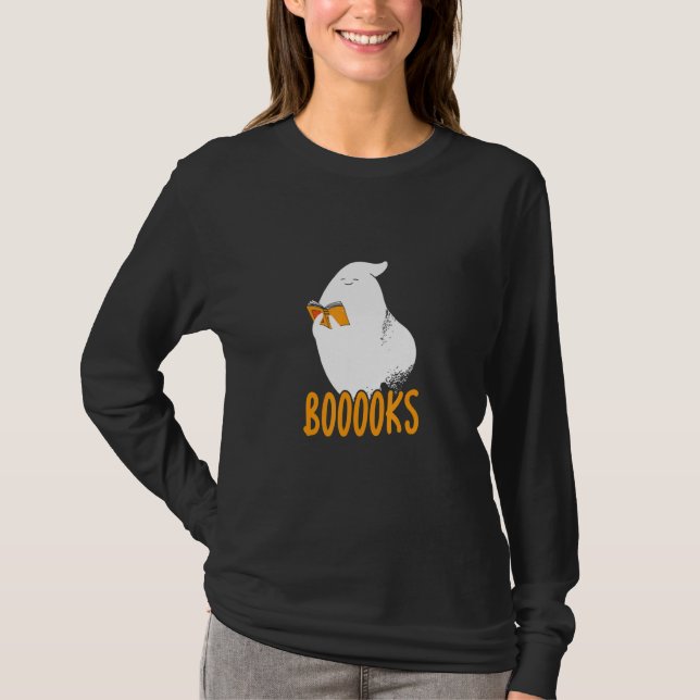 Booooks Boo Love Reading  Halloween Hard Working B T Shirt (Framsida)