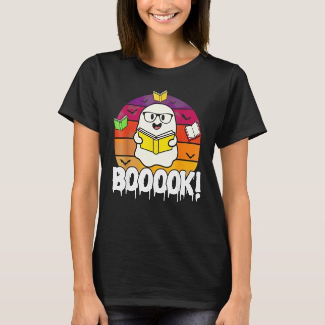 Booooks Ghos Boo Read Books Library Book T Shirt (Framsida)